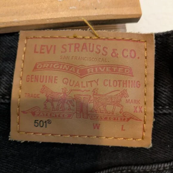 Levi's Premium 501 Cutoff Shorts XX Black Wash w/Button Fly & Blank Tab sz 26 - Picture 4 of 13